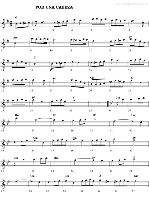 Por Una Cabeza Violin 1 Pdf